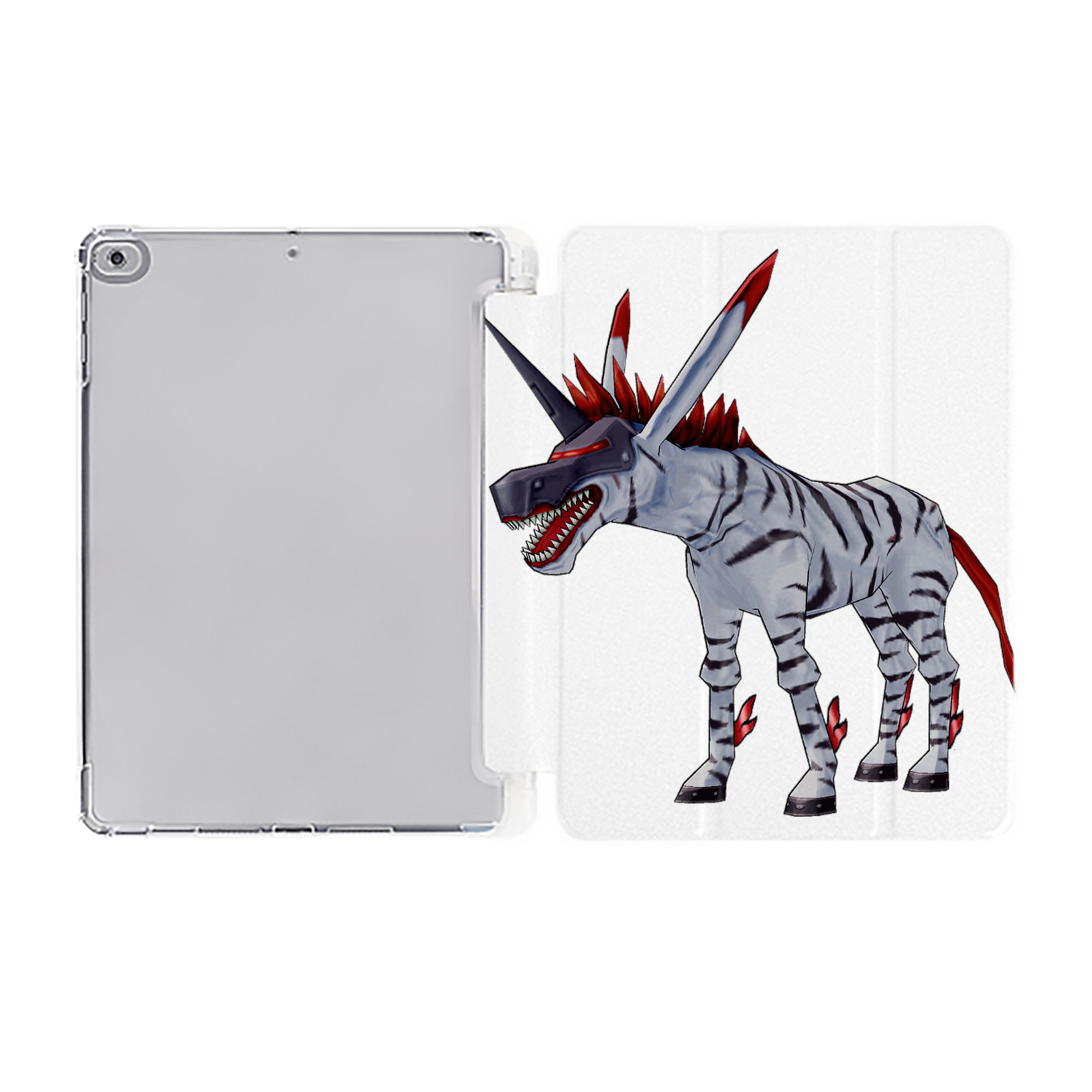 （画像用） Digimon デジタルモンスター/デジモン IPad ケース ペン収納付き 三つ折りスタンド PUレザー×シリコン 対応機種9.5/10.5/10.9インチ